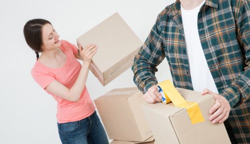 Professional packing materials prepared for a home move in Hackney